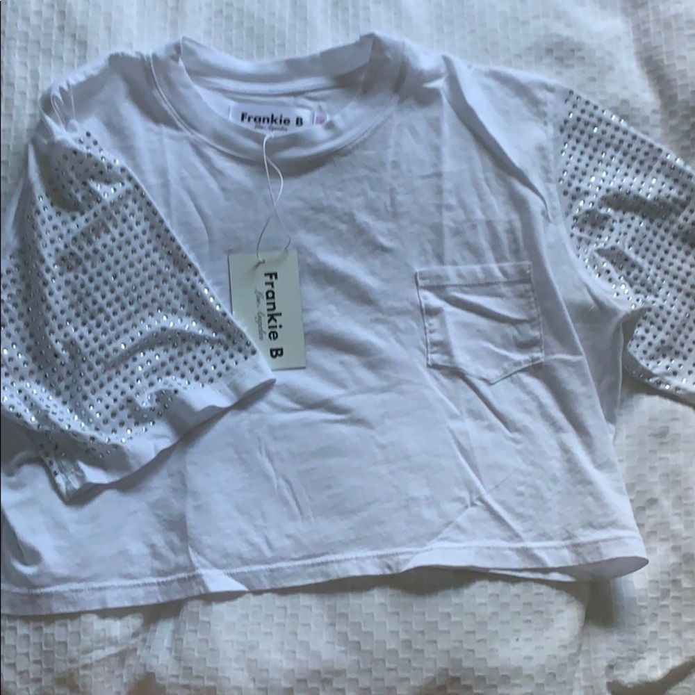 Crystal white Frankie B crop top